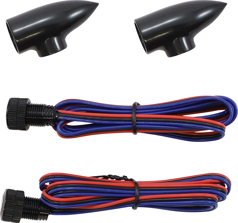 Paul Yaffe Bagger Nation - LightningBullet - Marker LIghts - Amber - Black - Lightning Bullets Run/Turn LED Lights - LB-F-AMB-B