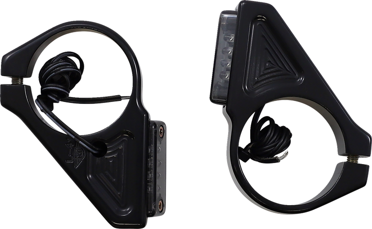 Joker Machine - Turn Signal - 41 mm - Amber - Black - Fork Mount Turn Signals - 05-304-1