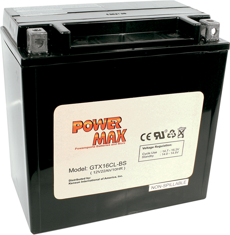 Power Max - Battery - YTX16CL-BS - Maintenance-Free Battery - GTX16CL-BS Power Max - Battery - YTX16CL-BS - Maintenance-Free Battery - GTX16CL-BS