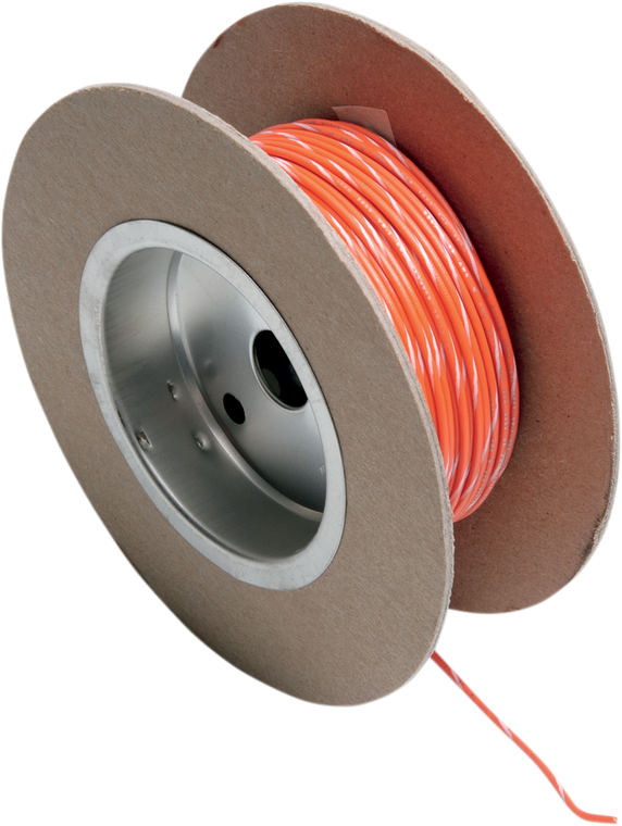 Namz - 100' Wire Spool - 18 Gauge - Orange/White - OEM Color Wire Spool - NWR-39-100
