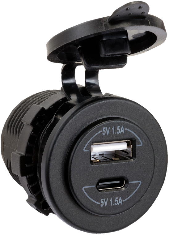 Jensen - Panel Mount USB Port - Panel Mount Dual USB Charger - USB42C