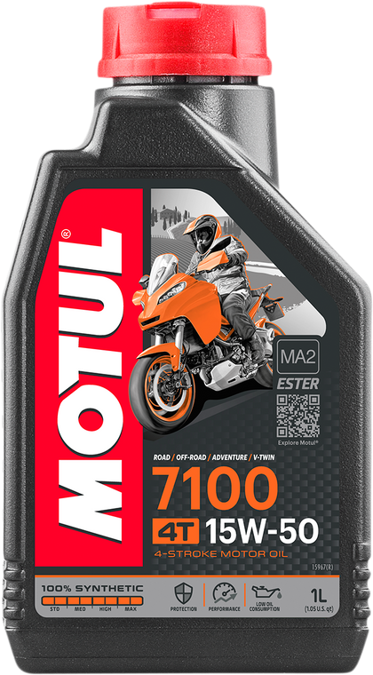 Motul - 7100 4T Synthetic Oil - 15W-50 - 1L - 7100 Synthetic 4T Engine Oil - 104298 Motul - 7100 4T Synthetic Oil - 15W-50 - 1L - 7100 Synthetic 4T Engine Oil - 104298