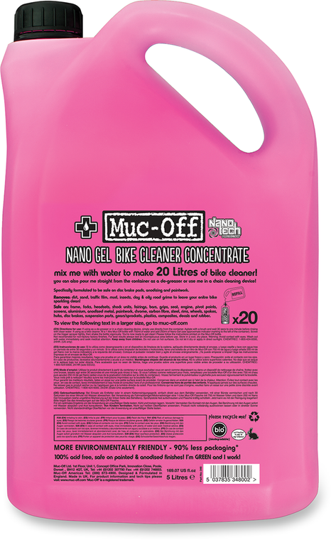 Muc-off - Nano Gel Cleaner Concentrate - 5L - Nano Gel Cleaner Concentrate - 348 Muc-off - Nano Gel Cleaner Concentrate - 5L - Nano Gel Cleaner Concentrate - 348