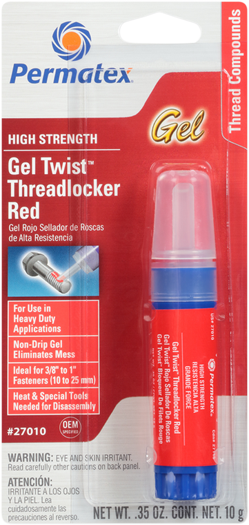 Permatex - Gel Threadlocker - Red - 0.35 oz. net wt. - Gel Twist Threadlocker - 27010