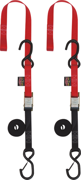 Powertye Mfg. - Cam Buckle - Sewn-In Soft-Tye - 1" x 5-1/2' - Red - 1" Cam Buckle with Sewn-In Soft-Tye - 23621-SR