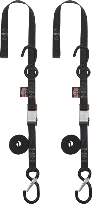 Powertye Mfg. - Cam Buckle - Sewn-In Soft-Tye - 1" x 5-1/2' - Black - 1" Cam Buckle with Sewn-In Soft-Tye - 23622-SR