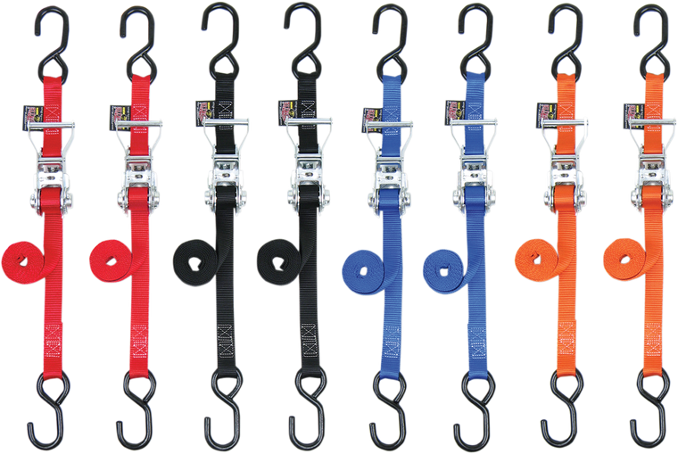 Powertye Mfg. - Ratchet Tie-Downs - 1" x 6' - Blue - 1" Ratchets - 32273