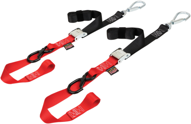 Powertye Mfg. - Cam Tie-Down - 1.5" - Black/Red - 1-1/2" Powertye Pickup Kit - 29621-SB