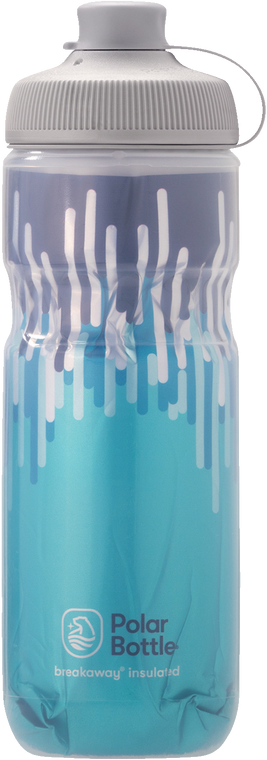 Polar Bottle - Breakaway Muck Insulated Bottle - Zipper - Slate Blue/Turquoise - 20 oz. - Insulated Muck Water Bottle - INB20OZ08MG