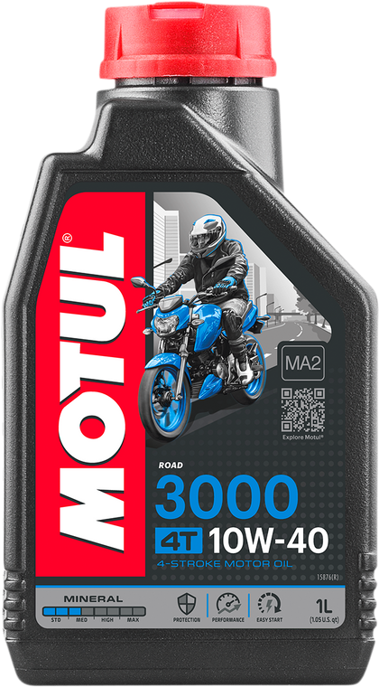Motul - 3000 Mineral 4T Engine Oil - 10W-40 - 1L - 3000 Mineral 4T Engine Oil - 107672