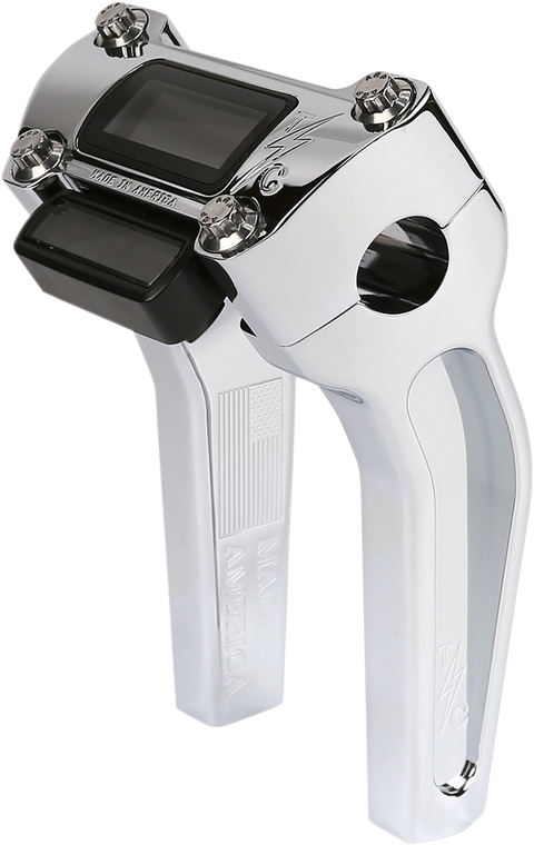 Thrashin - Risers - Pull Back - 6-1/2" - Gauge Cutout - Chrome - Handlebar Riser - TSC-6500-3 Thrashin - Risers - Pull Back - 6-1/2" - Gauge Cutout - Chrome - Handlebar Riser - TSC-6500-3