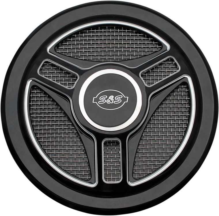 S&s Cycle - Triple-Spoke Air Cleaner Cover - Stealth Air Cleaner Cover - 170-0210