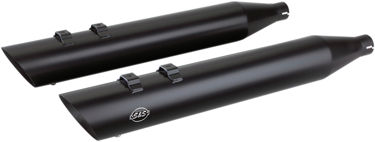 S&s Cycle - Slash Cut Mufflers - Black - Slash Cut Slip-On Mufflers - 550-0696