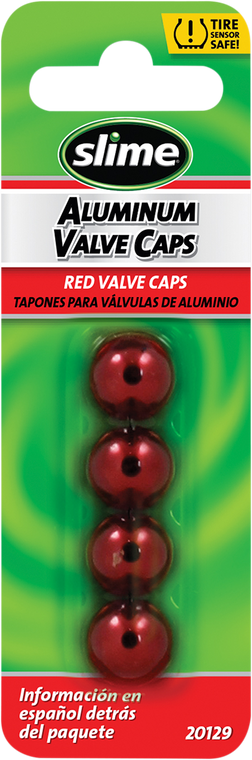Slime - Valve Stem Caps - Red - 4 Pack - Valve Stem Cap - 20129