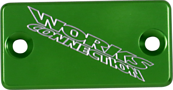 Works Connection - Brake Cover - Billet - Green - Anodized Billet Aluminum Front Brake Reservoir Covers - 21-128