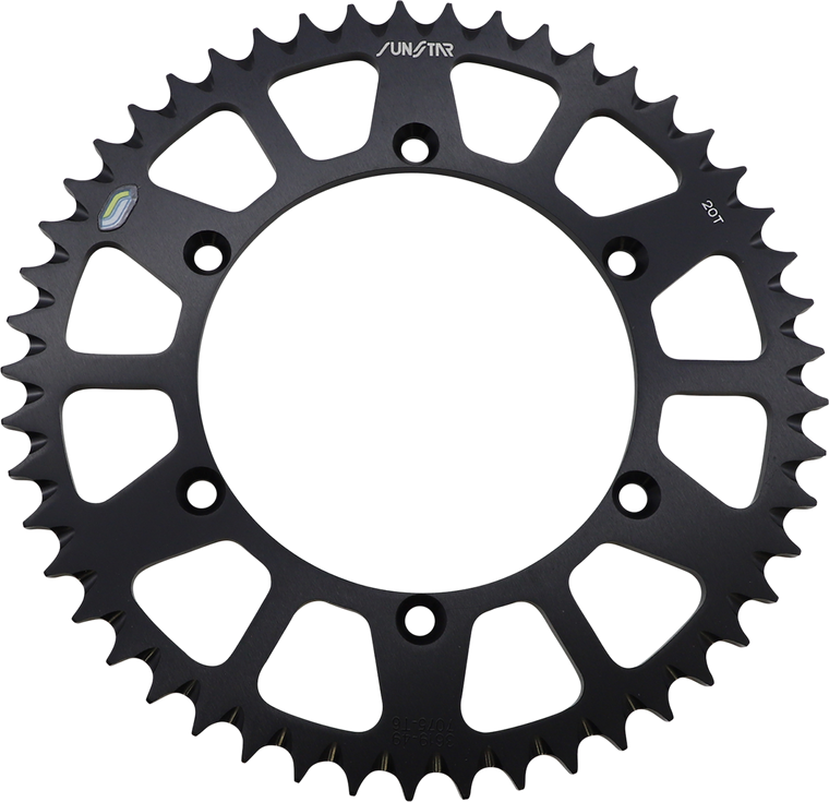 Sunstar Sprockets - Rear Sprocket - 49 Tooth - Kawasaki - Black - Aluminum Rear Sprocket - 5-361949BK