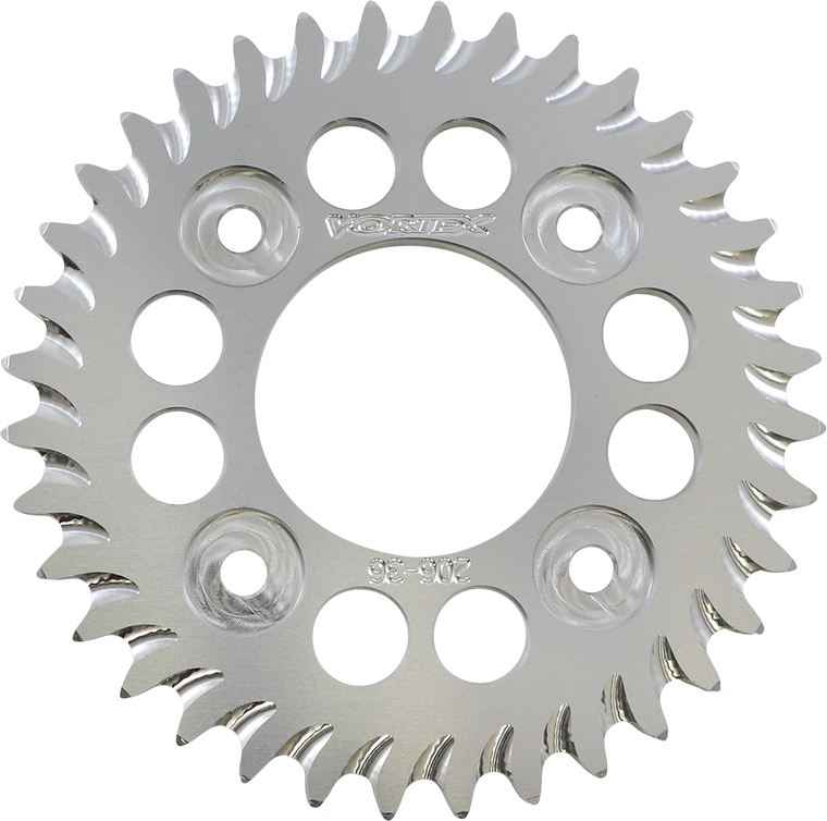 Vortex - Aluminum Sprocket - Silver - Rear - 36 Tooth - Aluminum Rear Sprocket - 206-36 Vortex - Aluminum Sprocket - Silver - Rear - 36 Tooth - Aluminum Rear Sprocket - 206-36
