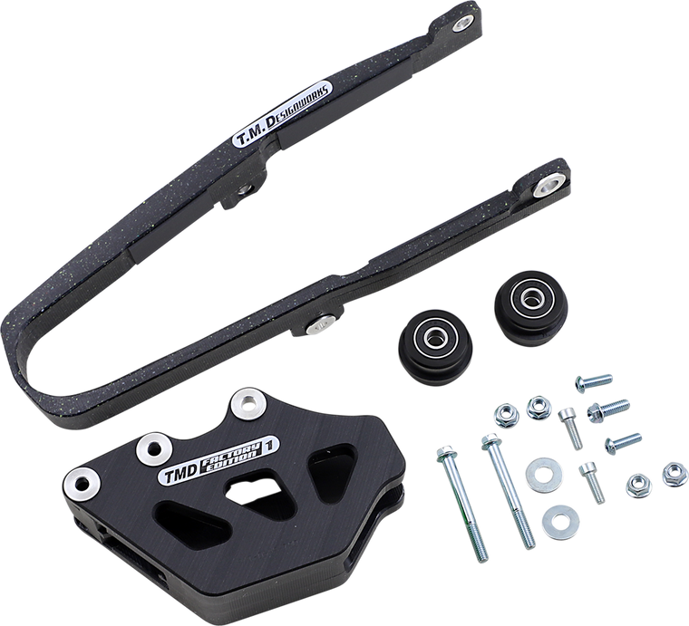 Tag Metals - Chain Guide/Slider - Kawasaki - Black - Chain Guide and Slider Kit - KCP-KXK-BK