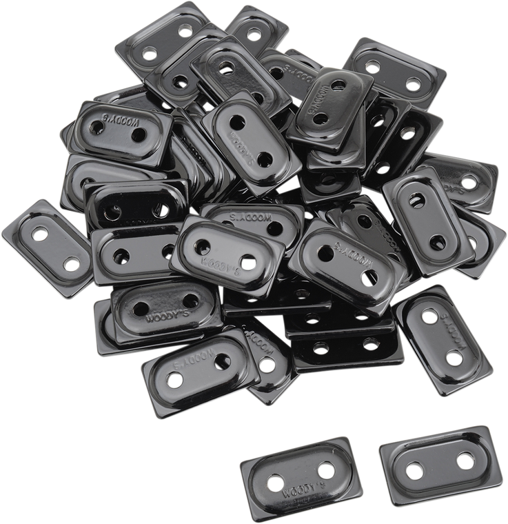 Woody's - Support Plates - Black - 48 Pack - Double Digger Aluminum Support Plates - ADD2-3810-B