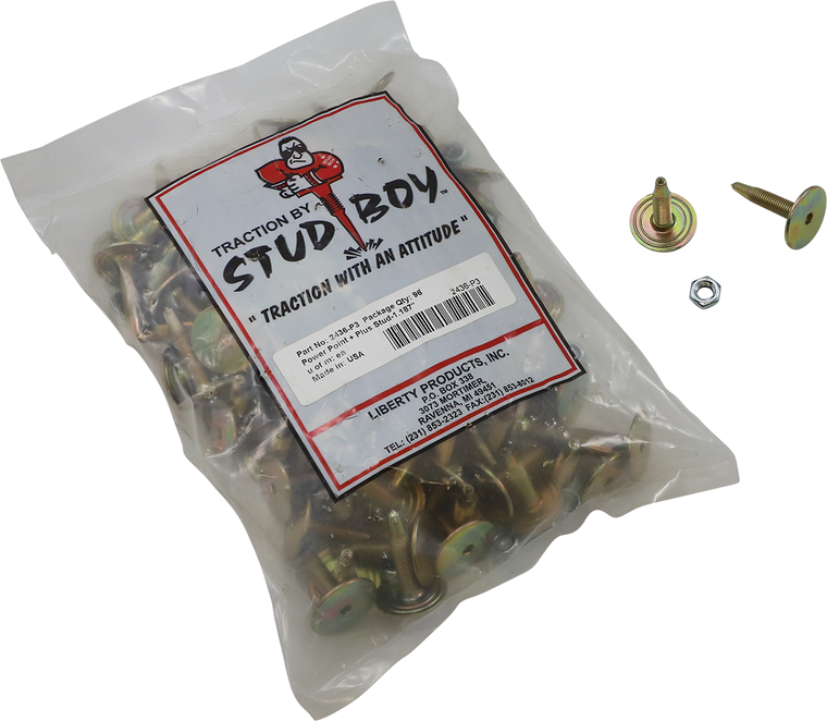 Stud Boy - Studs with Locknuts - 1.187" - 96 Pack - Power Point +Plus Studs - 2436-P3