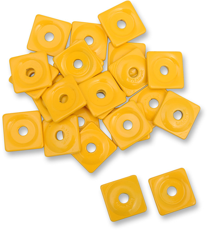 Woody's - Support Plates - Yellow - 5/16" - 48 Pack - Square Digger Aluminum Support Plates - ASW2-3800-48