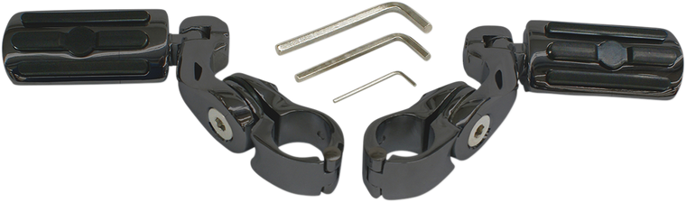 Rivco - Highway Peg Mount - Black - Highway Pegs With Mounting Arms - MV115MB Rivco - Highway Peg Mount - Black - Highway Pegs With Mounting Arms - MV115MB