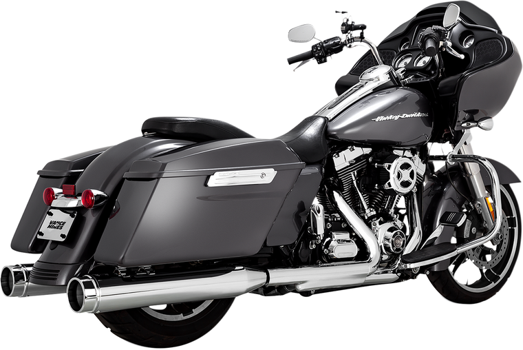 Vance & Hines - 4-1/2" Torquer Mufflers for '95-'16 FL - Chrome - Torquer 450 Slip-On Mufflers - 16673 Vance & Hines - 4-1/2" Torquer Mufflers for '95-'16 FL - Chrome - Torquer 450 Slip-On Mufflers - 16673