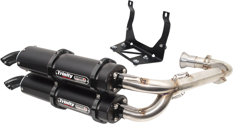 Trinity Racing - Stage 5 Dual Exhaust - Cerakote Black - Stage 5 Dual Exhaust System - TR-4161D-C2