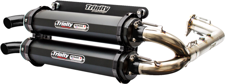 Trinity Racing - Stage 5 Dual Exhaust - Cerakote Black - Stage 5 Dual Exhaust System - TR-4174D-C2