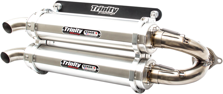 Trinity Racing - Stage 5 Slip-On Muffler - Aluminum - Stage 5 Slip-On Dual Muffler - TR-4152S