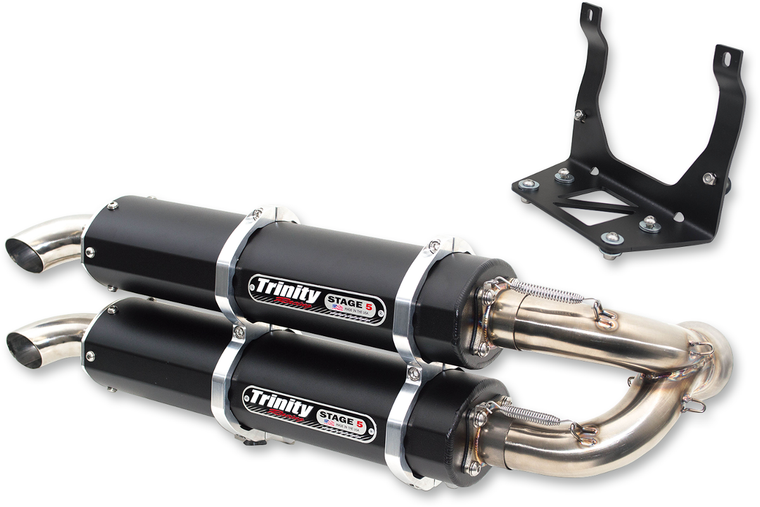 Trinity Racing - Stage 5 Slip-On Dual Muffler - Black - Stage 5 Dual Slip-On Muffler - TR-4160S-BK