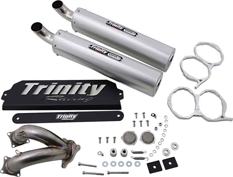 Trinity Racing - RZR Pro XP Muffler - Brushed - Stage 5 Slip-On Mufflers - TR-4173S