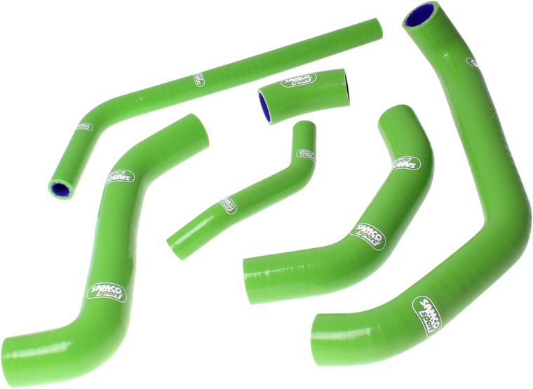 Samco Sport - Radiator Hose Kit - Green - Kawasaki - Radiator Hose Kit  Standard - KAW45-GN
