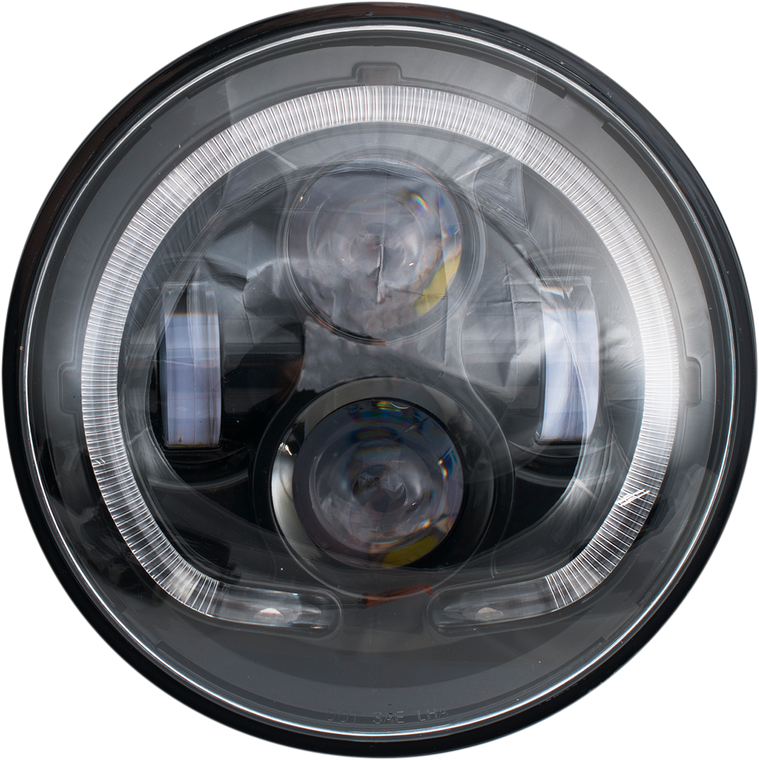 Rivco - 7" LED Headlight - Black - Illuminati LED Headlight Assembly - LED-130B