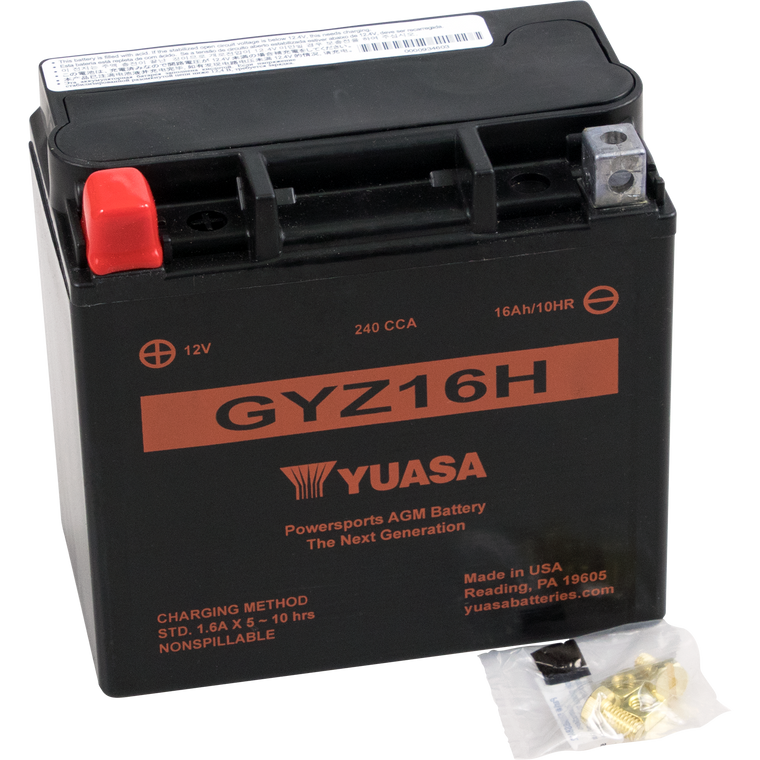 Yuasa - AGM Battery - GYZ16H - GYZ Factory-Activated AGM Maintenance-Free Battery - YUAM716GH Yuasa - AGM Battery - GYZ16H - GYZ Factory-Activated AGM Maintenance-Free Battery - YUAM716GH