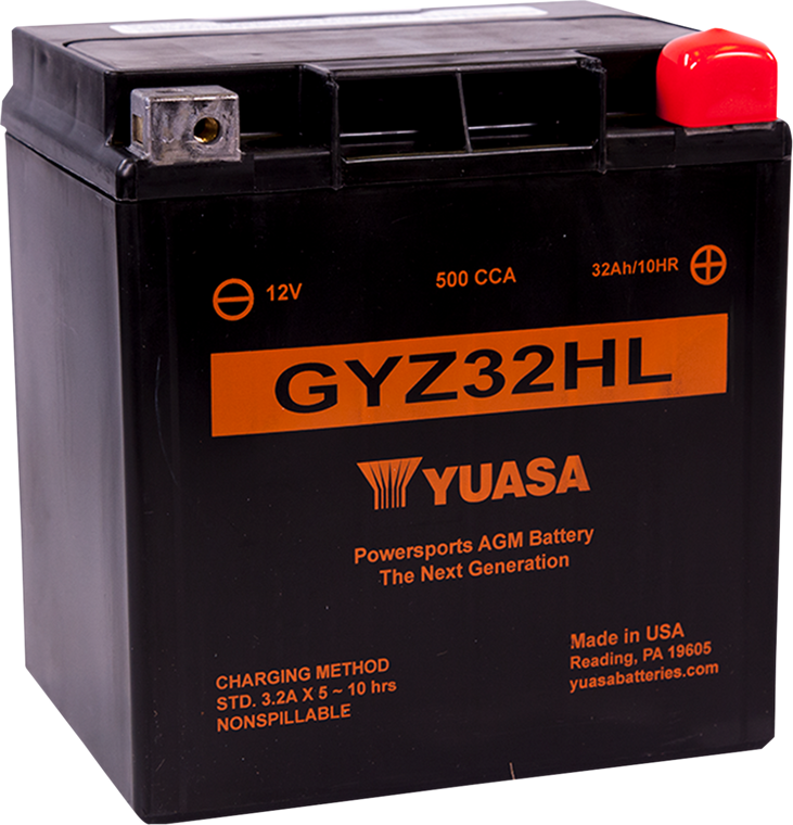 Yuasa - AGM Battery - GYZ32HL - GYZ Factory-Activated AGM Maintenance-Free Battery - YUAM732HL