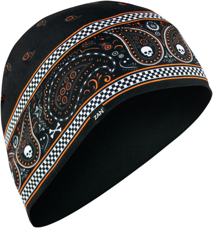 Zan Headgear - SportFlex Beanie - Bandanna Black/Orange - SportFlex Beanie - WHLL197