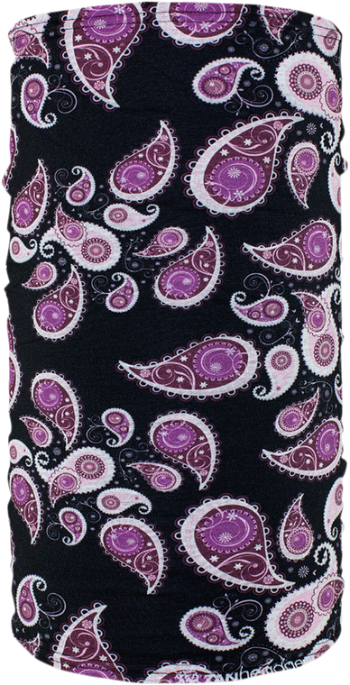 Zan Headgear - Lined Motley Tube - Purple Paisley - Fleece-Lined Motley Tube - TF228