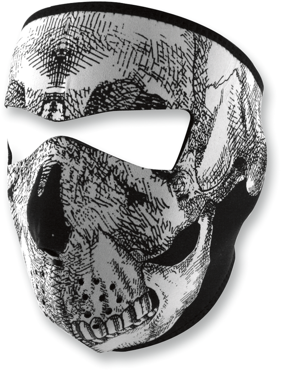 Zan Headgear - Full-Face Mask - Skull Face - Neoprene Full-Face Mask  One Size, - WNFM002