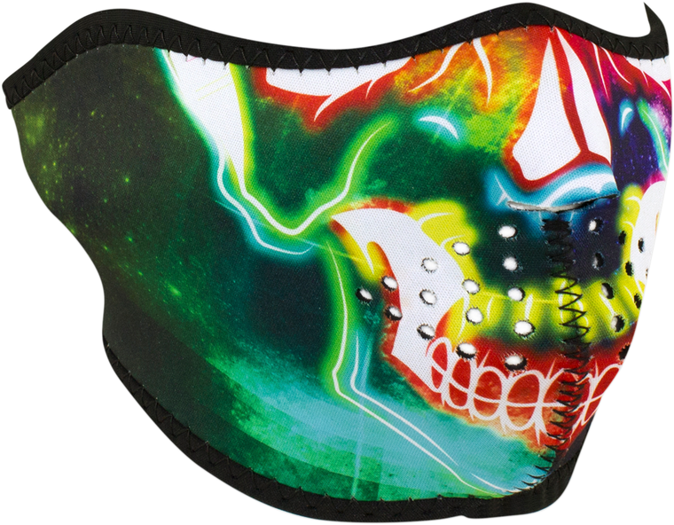 Zan Headgear - Half Mask Neon Skull - Face Masks - WNFM098H