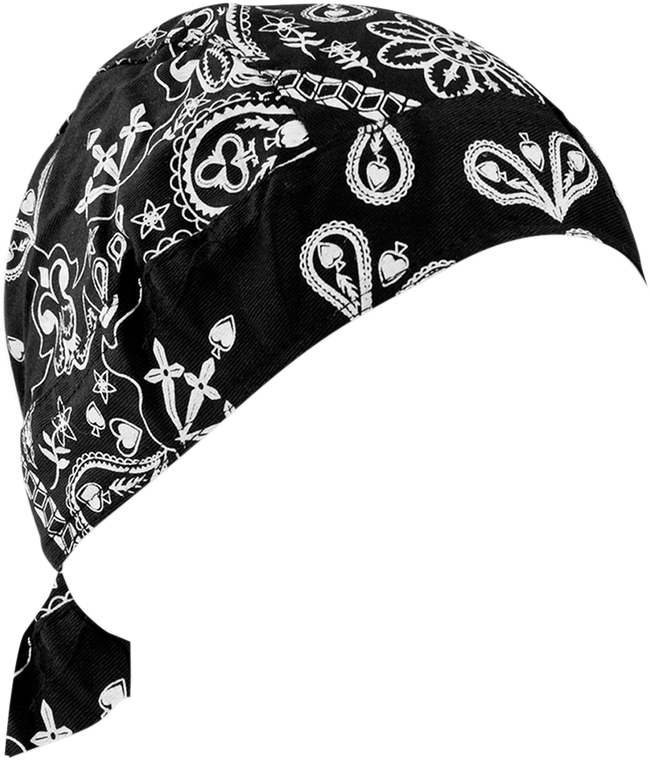 Zan Headgear - Road Hog Flydanna Headwrap - Black Paisley - Road Hog Flydanna Headwrap - ZSG101 Zan Headgear - Road Hog Flydanna Headwrap - Black Paisley - Road Hog Flydanna Headwrap - ZSG101