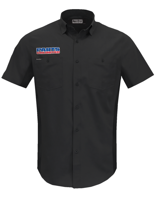 Throttle Threads - Parts Unlimited Vented Shop Shirt - Black - 5XL - Parts Unlimited Vented Shop Shirt - PSU37ST26BK5X