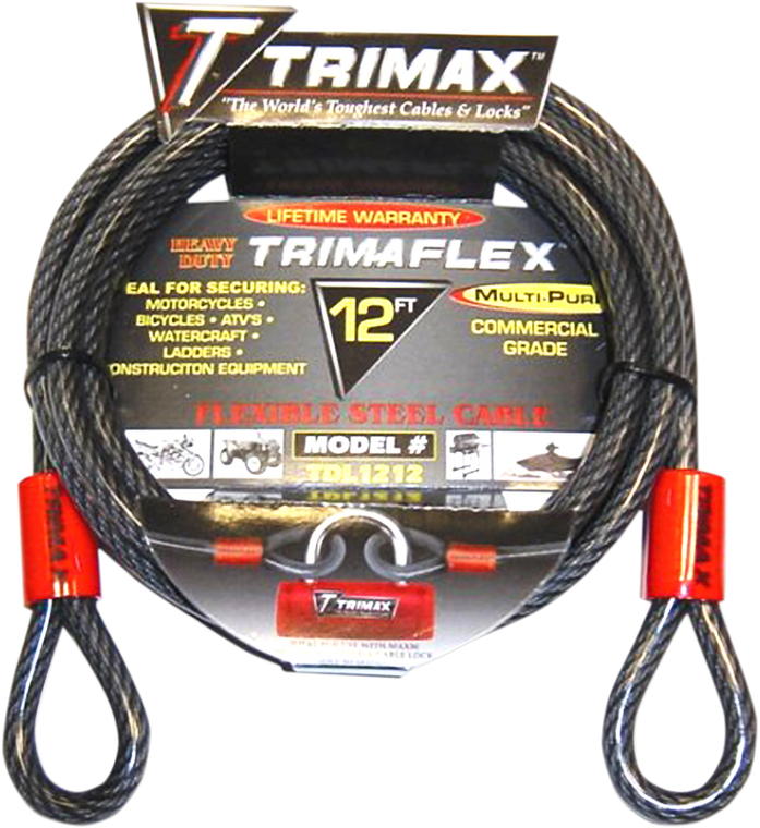 Trimax - Cable Lock - 12' - Trimaflex Max Security Braided Cable - TDL1212