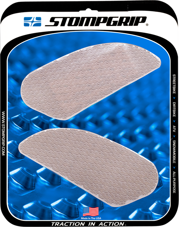 Stompgrip - Traction Kit - Rally Tank Grips - Clear - Icon Profile Universal Traction Pad Tank Kit - 50-14-0006C