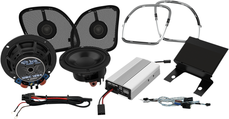 Wild Boar Audio - 400W Amp/Speaker Kit - FLT - 400 Watt Amp/Speaker Kit - WBARG KIT.2R