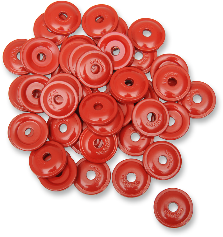 Woody's - Support Plates - Red - 48 Pack - Round Digger Aluminum Support Plates - AWA-3790 Woody's - Support Plates - Red - 48 Pack - Round Digger Aluminum Support Plates - AWA-3790