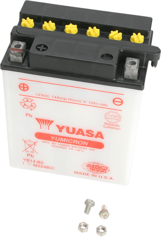Yuasa - Battery - YB14-B2 - Conventional Battery  12 V - YUAM224B2IND