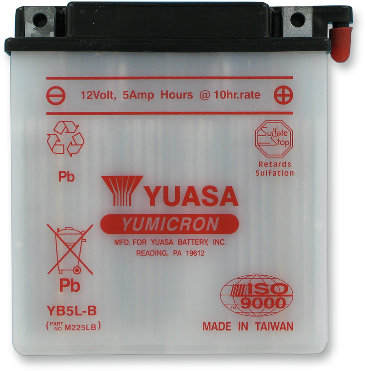 Yuasa - Battery - YB5L-B - Conventional Battery  12 V - YUAM225LB Yuasa - Battery - YB5L-B - Conventional Battery  12 V - YUAM225LB