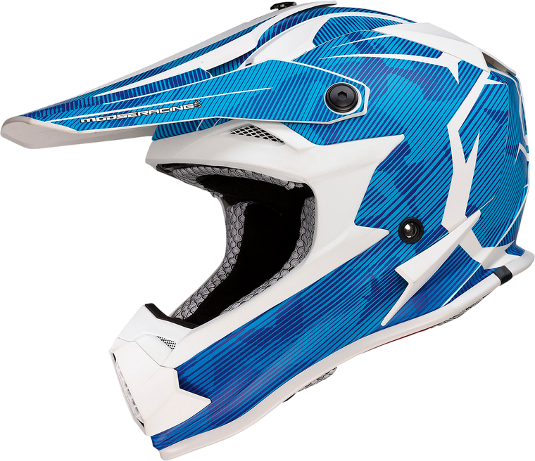 Moose Racing - Youth F.I. Helmet - Agroid Camo - MIPS - Blue/White - Medium - Youth F.I. Agroid Camo MIPS Helmet - 0111-1533