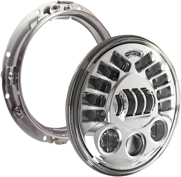 J.w. Speaker - Adaptive 2 LED Headlight - 7" with Mount+ - Chrome - 7" LED Adaptive 2 Headlight - 555061